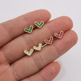 18K Gold Filled Cute Heart Shaped Stud Earrings, Heart Earrings CZ Micro Pave, Minimalist Earrings, Everyday Earrings, Gift for Her, ER305